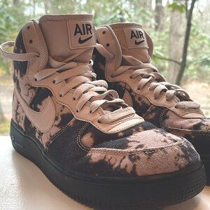 Nike Air Force One High Acid Wash Pink and Black